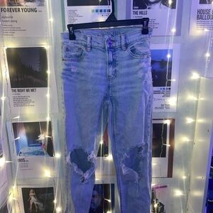 American Eagle By Payless Light Blue High-Rise Distressed Jeans